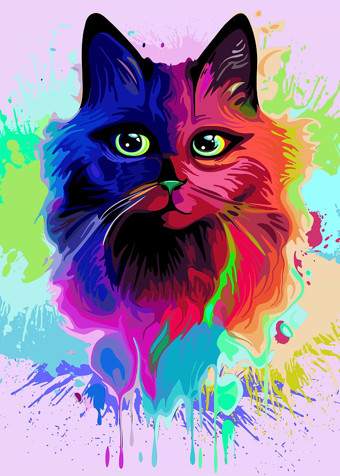 Cat Psychedelic PopArt