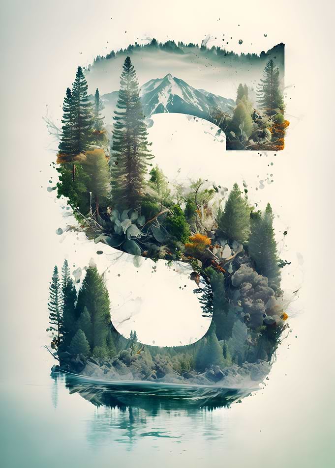 Letter S Double Exposure