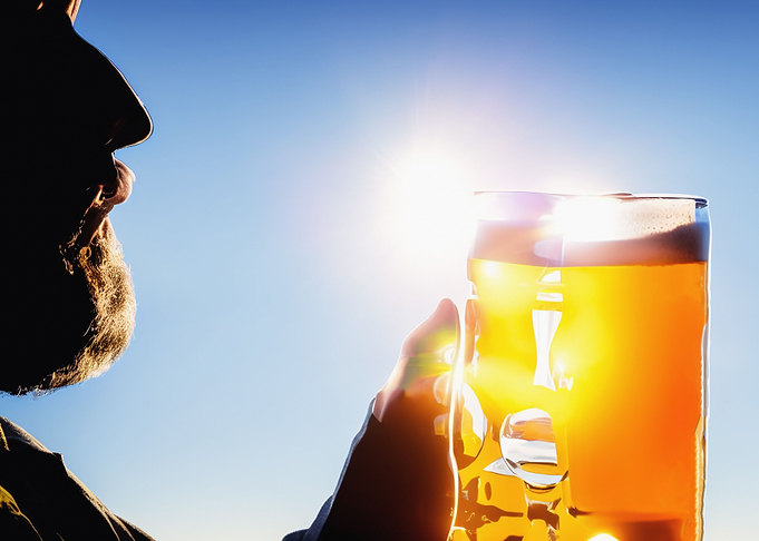 Silhouette sun beer big st