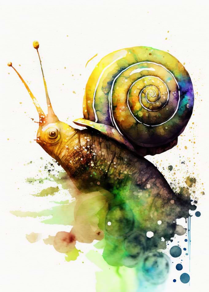 Snail Art Watercolor