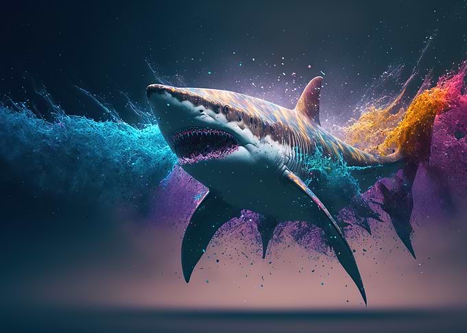 Shark colorful animal