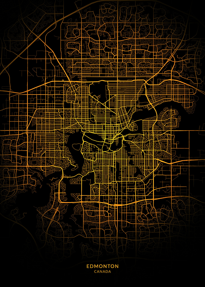 Edmonton City Map Gold