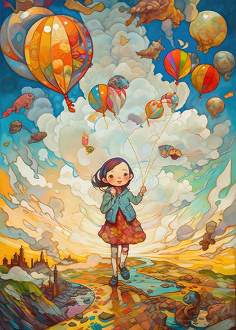 Cute Oil Painting Balloons