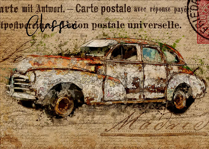 retro poster car