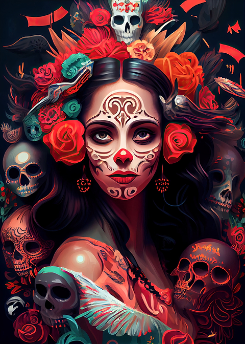 Day of the Dead — sugar skull metal wall art