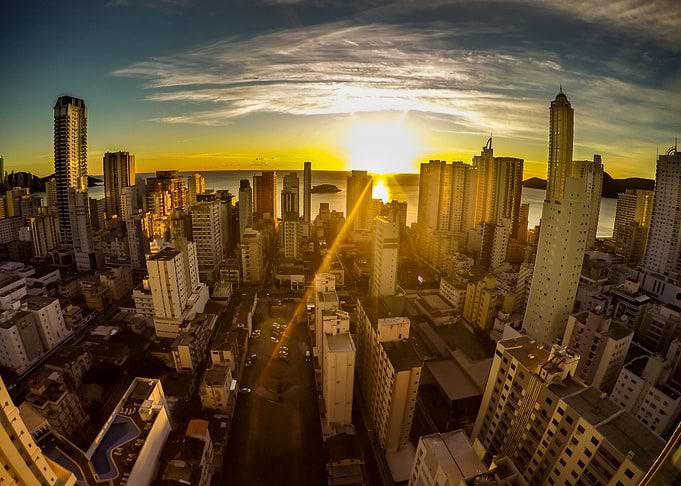 city at sunrise