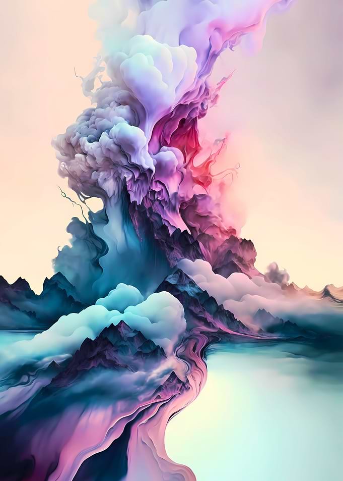 Abstract Erupting Volcano