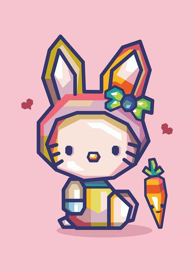 Kitten White Cute Popart