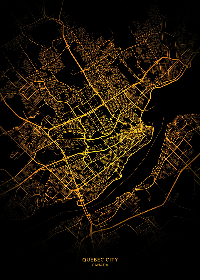Quebec City Map Gold