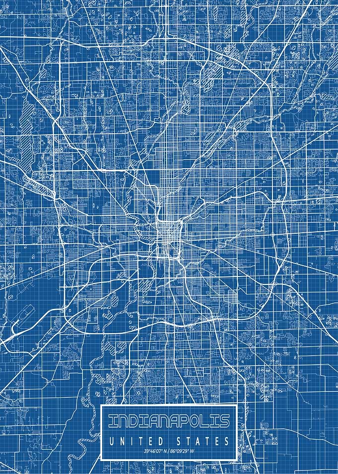 Indianapolis Map Blueprint