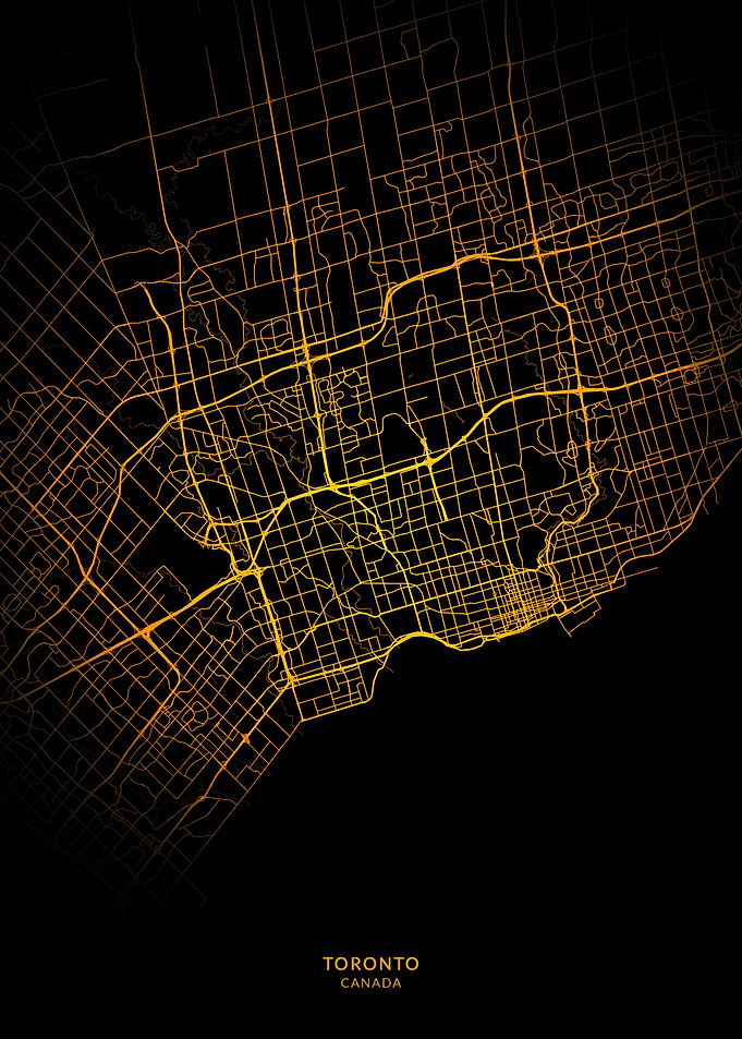 Toronto City Map Gold