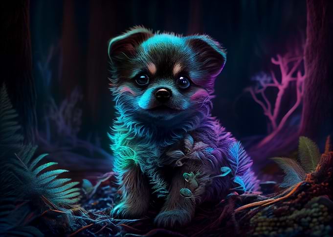Colorful puppy