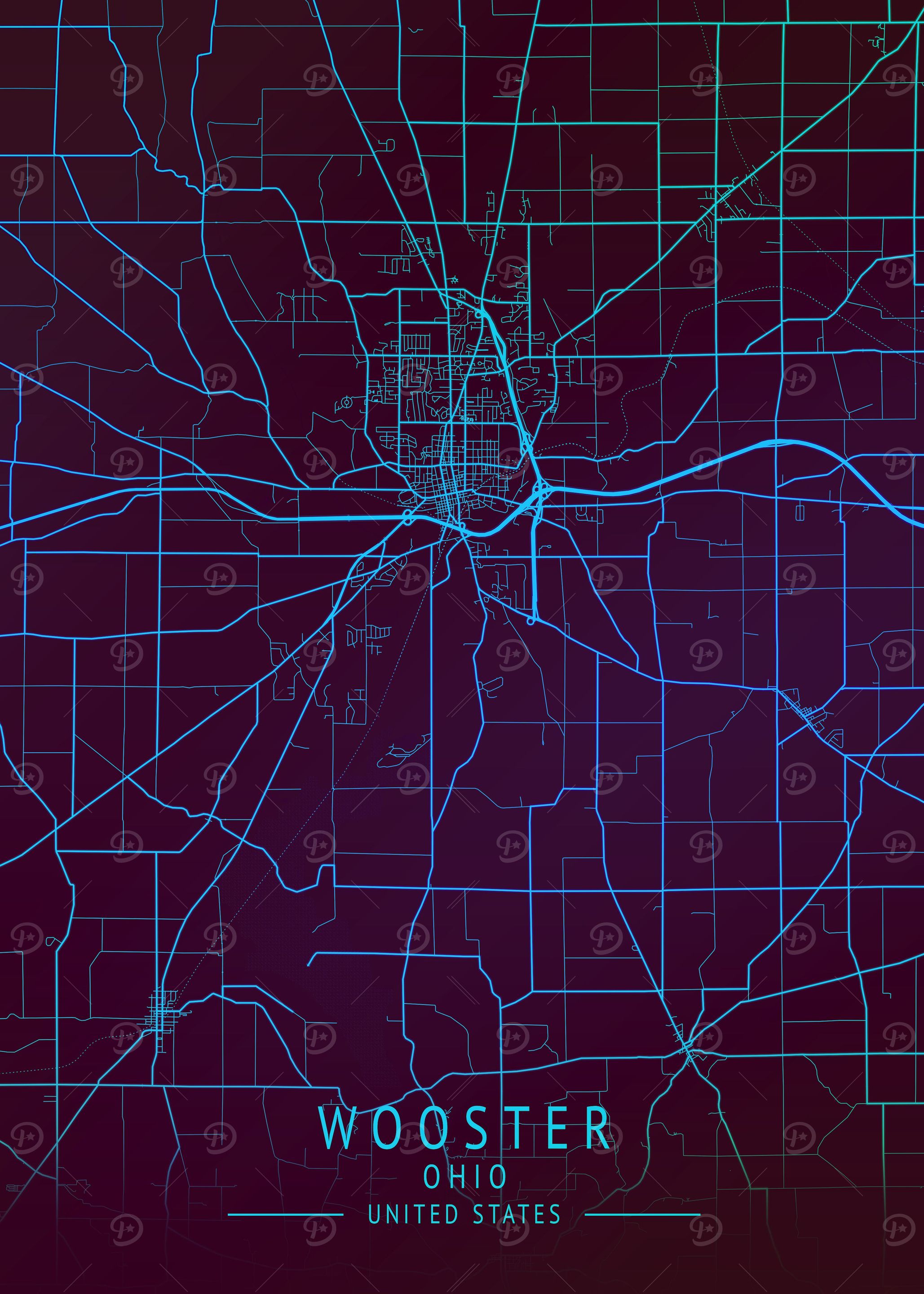 Wooster USA City Map