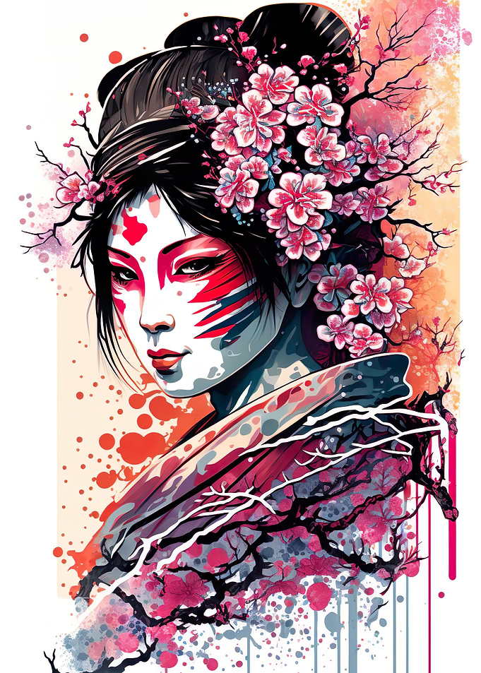 Japanese Geisha Painting