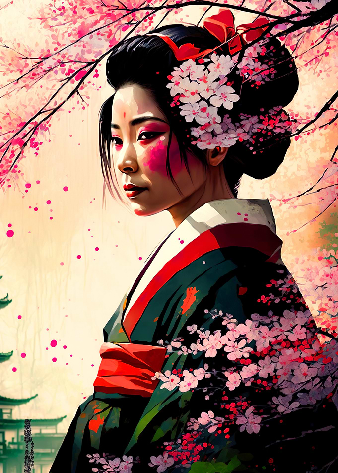 Asia Geisha Painting