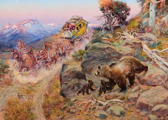 Grizzly Bear With Cubs