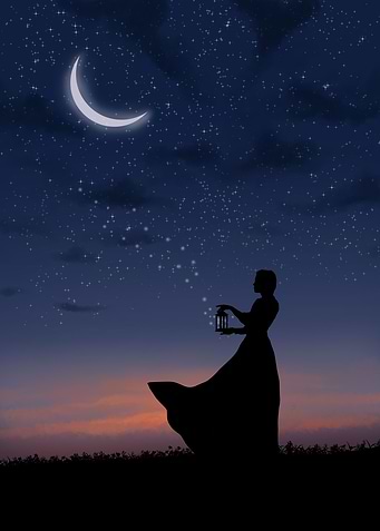 Woman with a lantern
