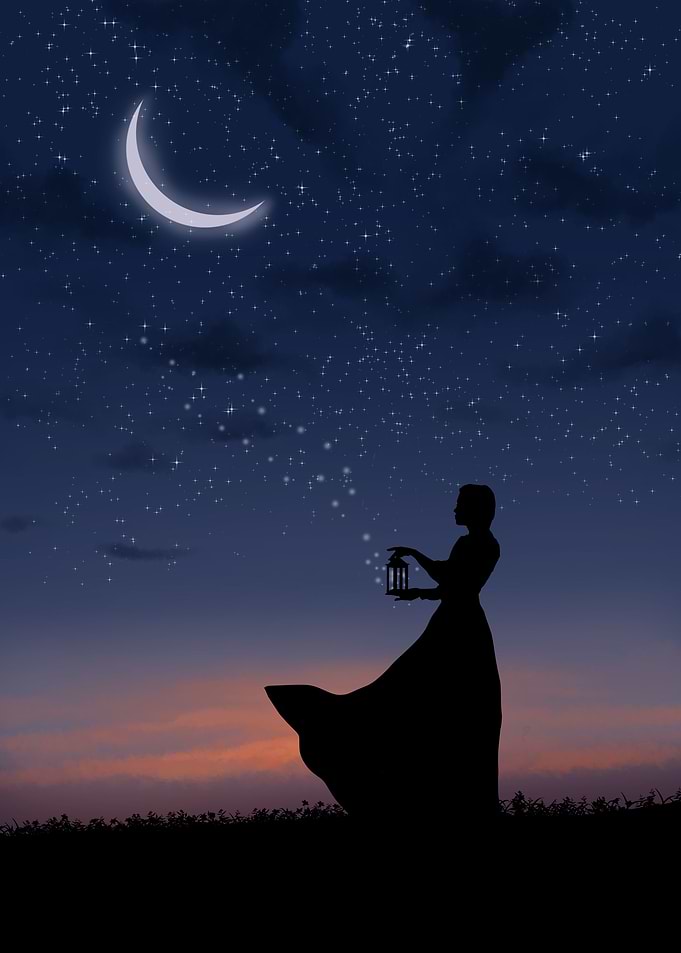 Woman with a lantern