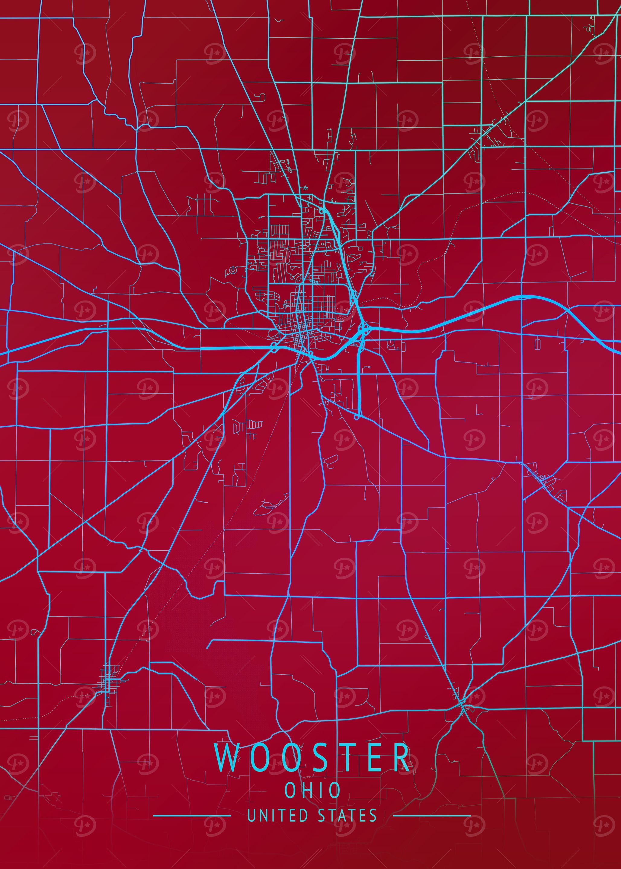 Wooster USA City Map