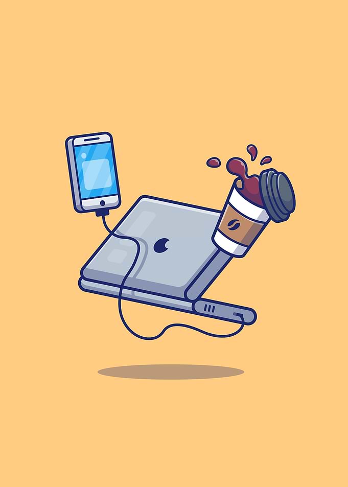 Laptop Handphone Coffee