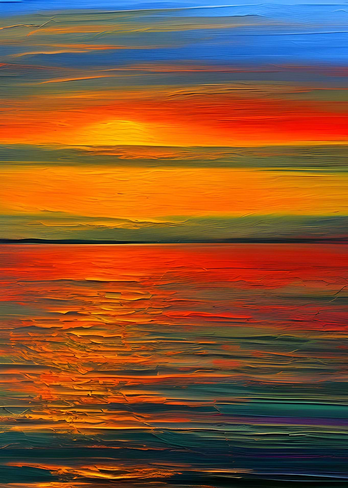 Ocean sunset rendered