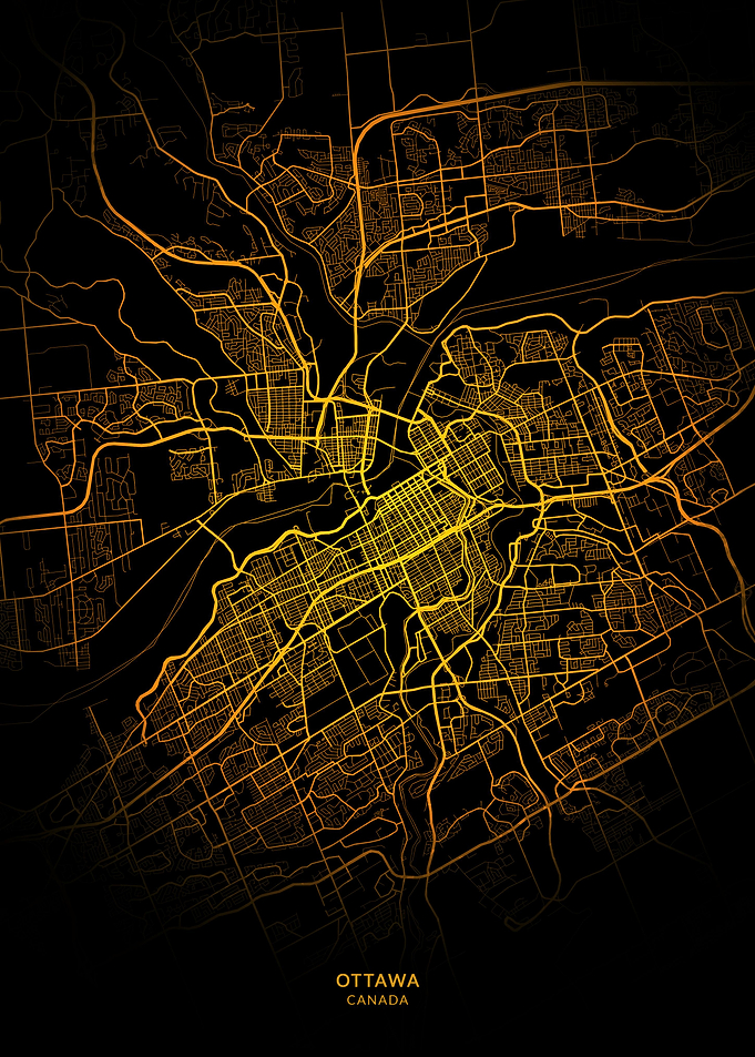 Ottawa City Map Gold