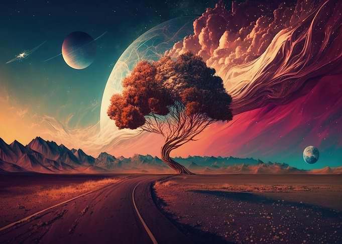 Fantasy colorful landscape
