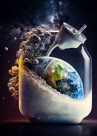 Planet earth in plastic