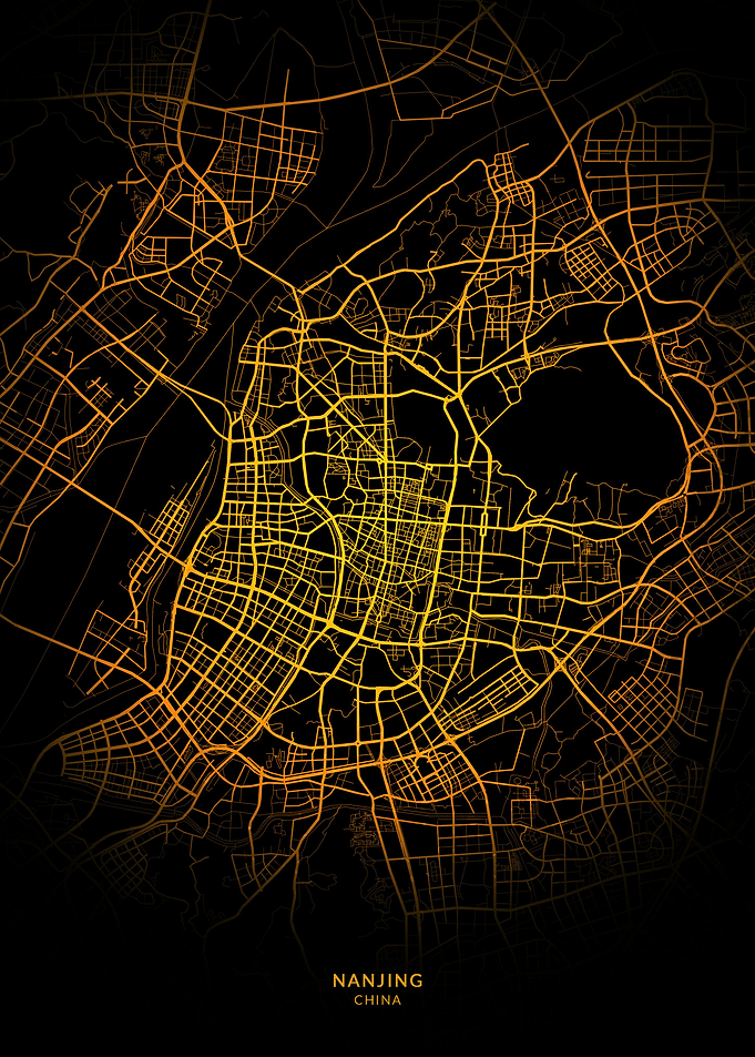 Nanjing City Map Gold