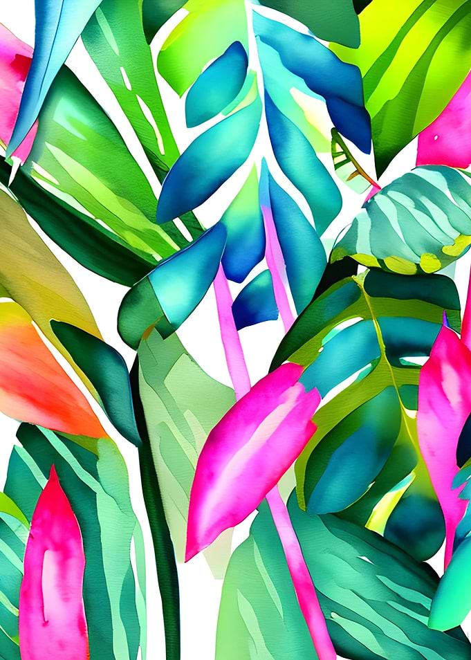 Colorful leaves on a white