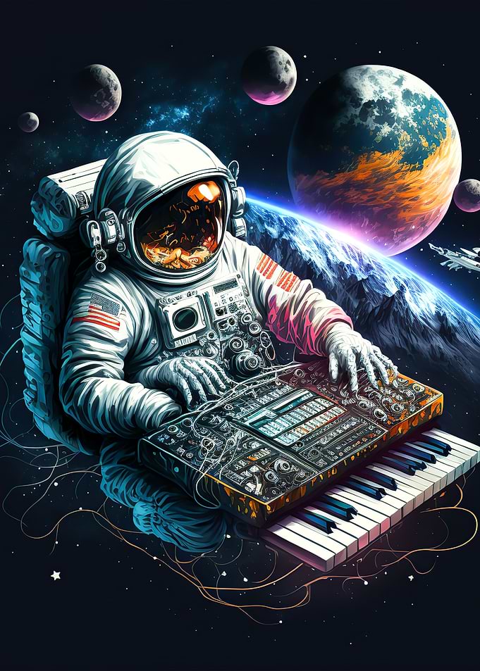 Astronaut Play Piano