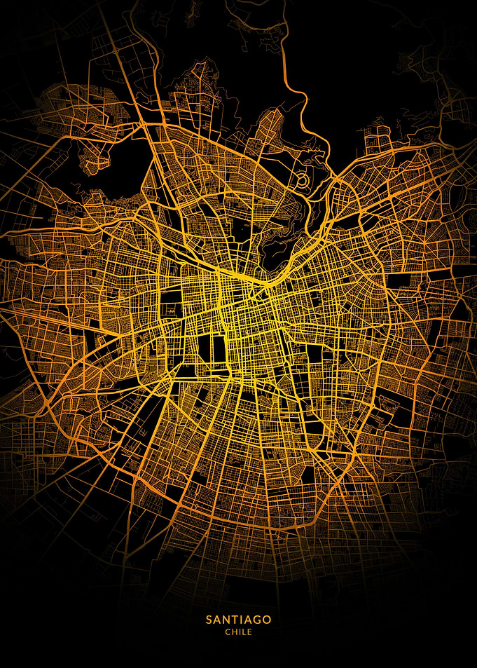 Santiago City Map Gold