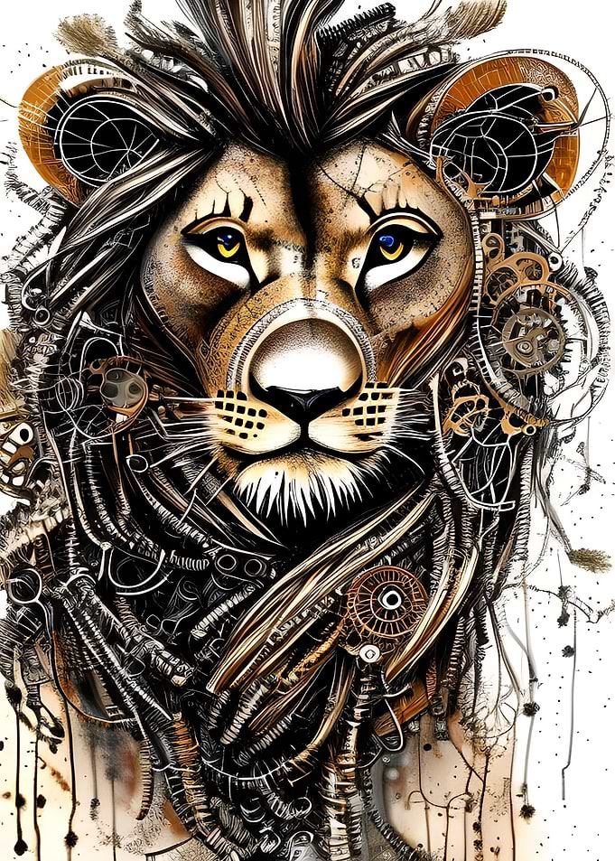 Lion Animal Steampunk