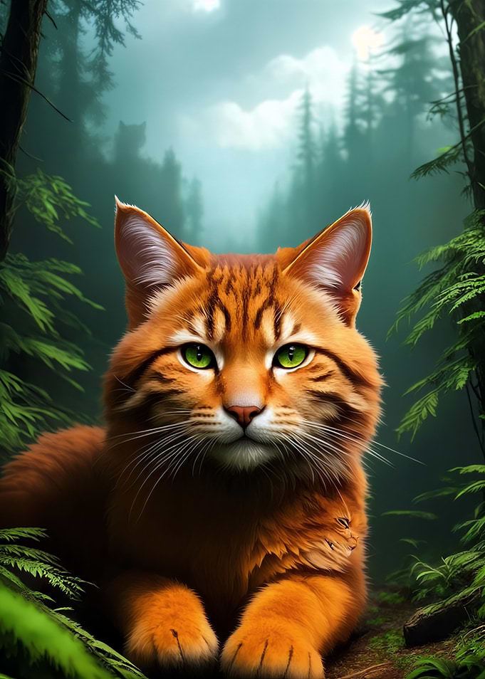 Cat Chilling in the forest