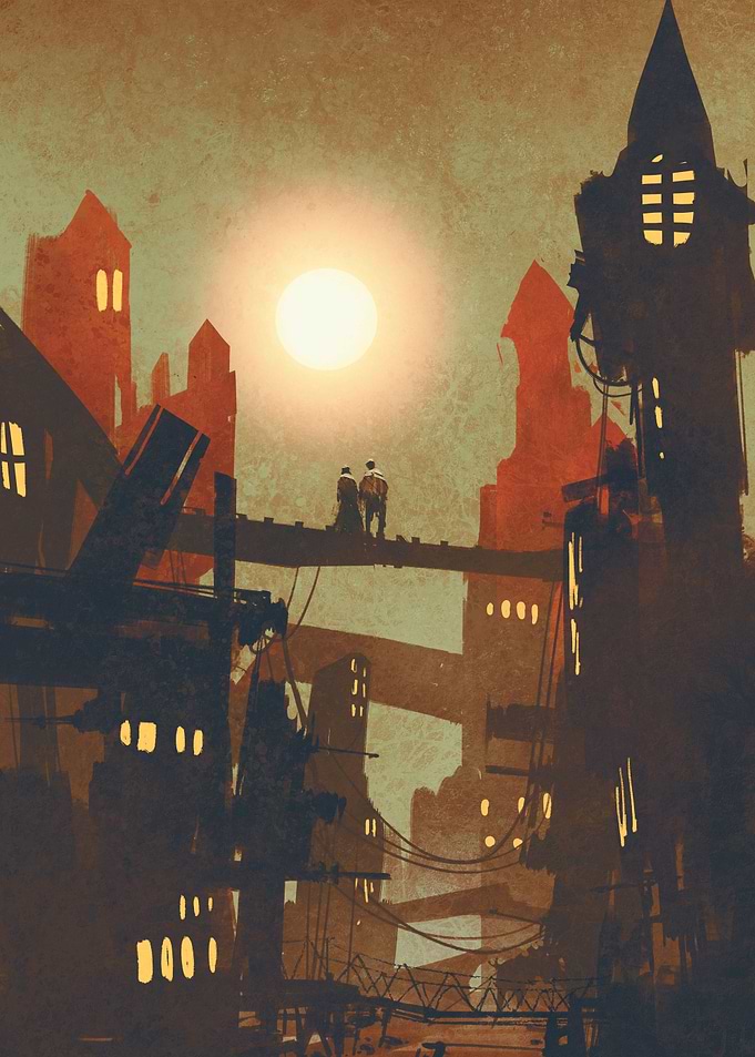 night scene of couple