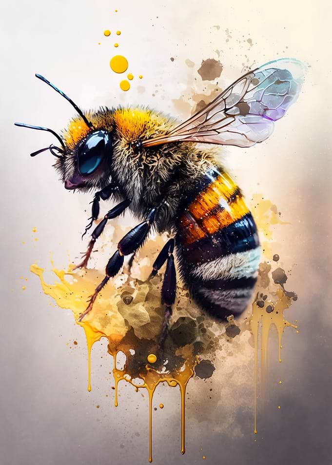 Bee Watercolor Sketch