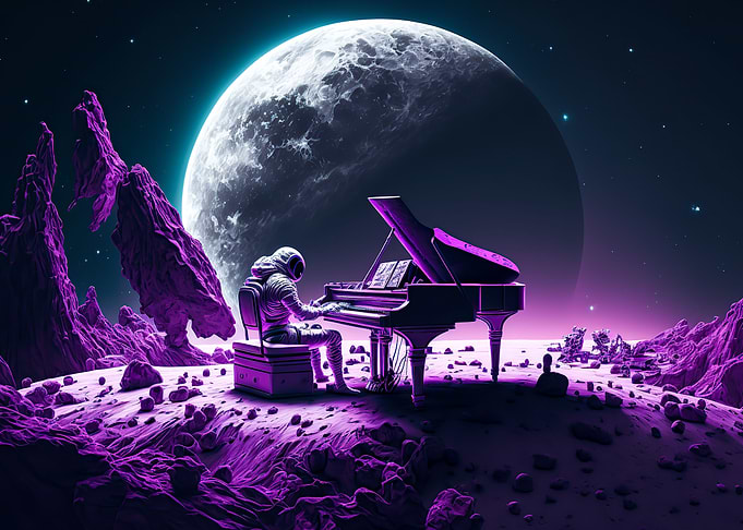 Astronaut Play Piano
