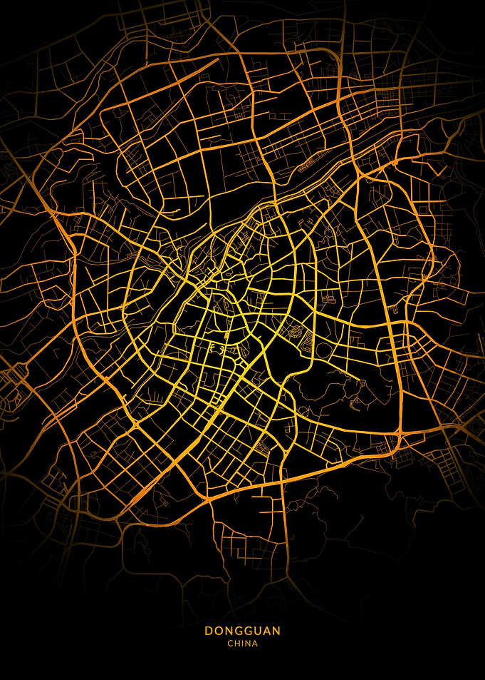 Dongguan City Map Gold
