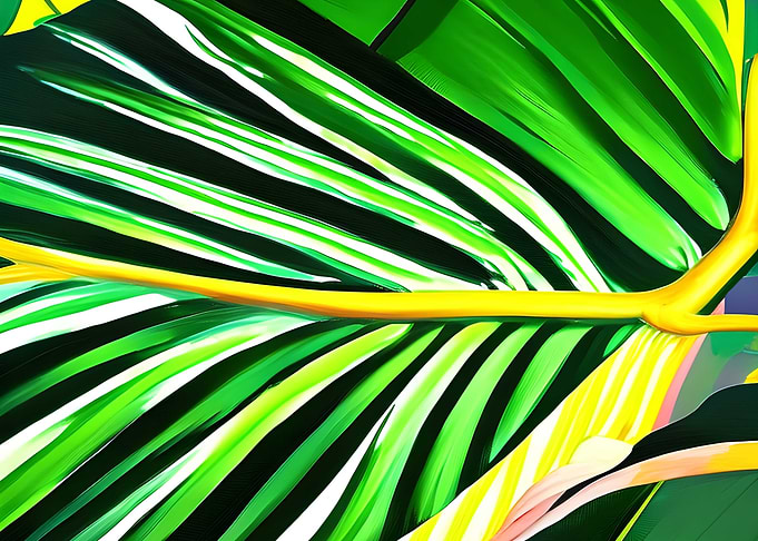 Art green yellow leaves