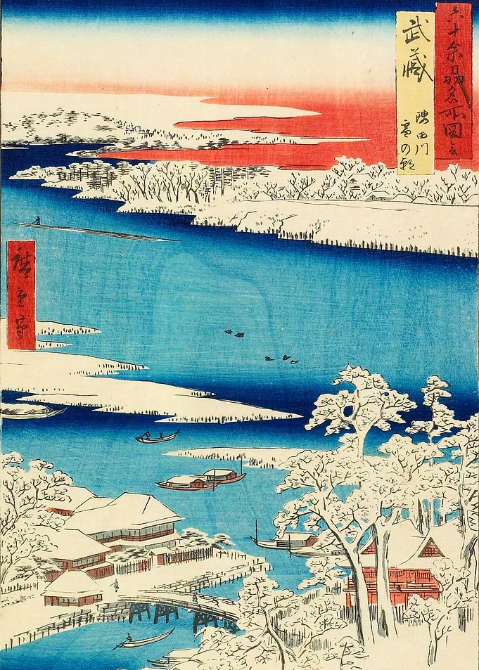Sumida River Snowy Morning