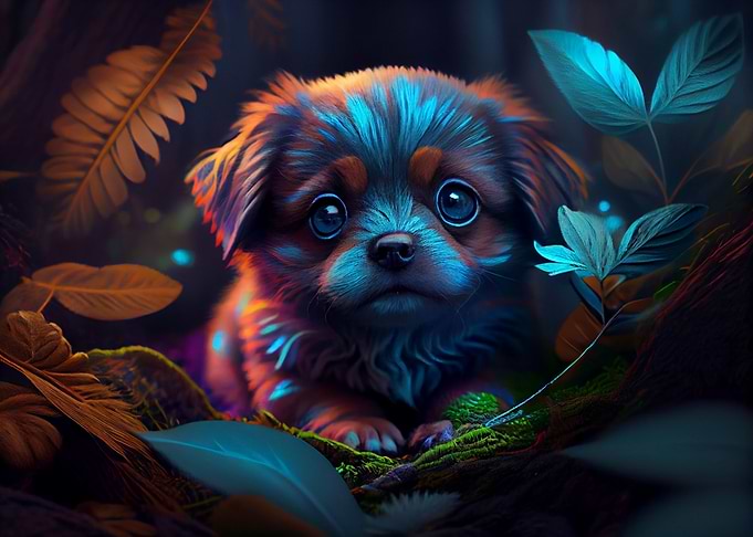 Colorful puppy