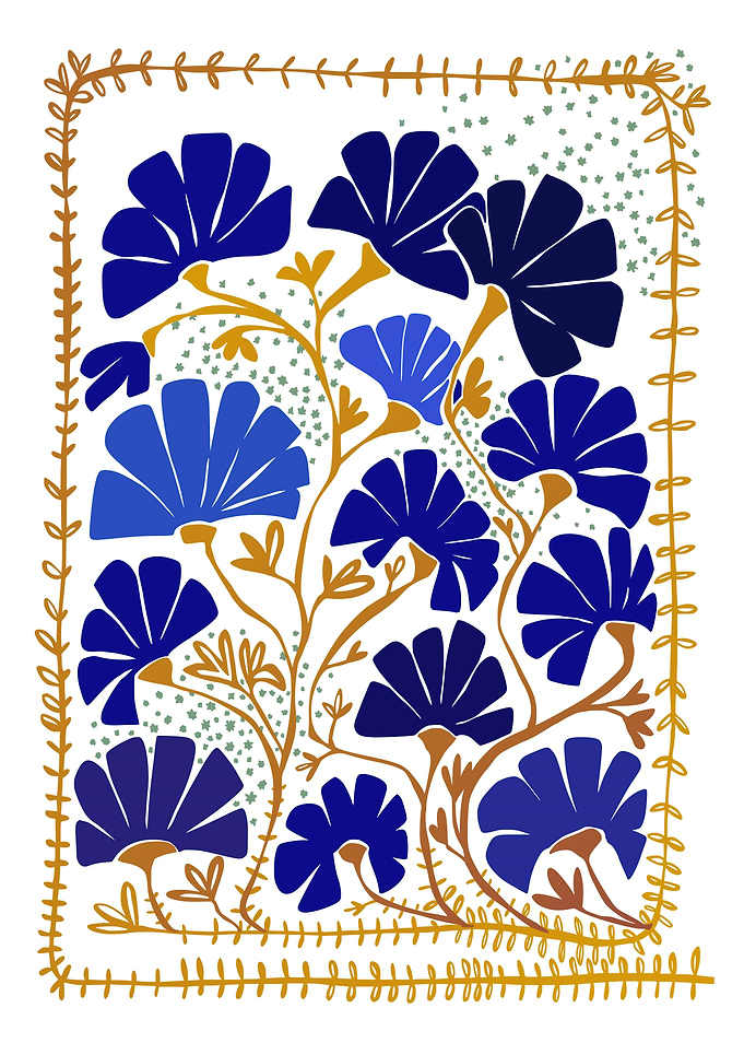 Klimts blooming blue