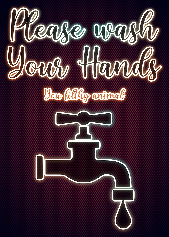 Funny Bathroom Neon Poster