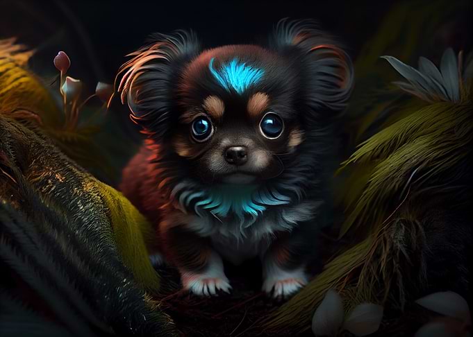 Colorful puppy