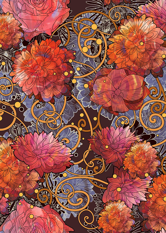 orange and pink flowers