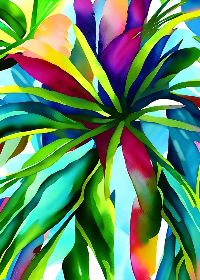 Art multicolored leaves