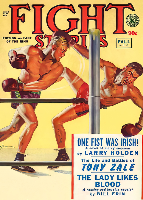 Classic Boxing Magazine — golden age comic art on metal