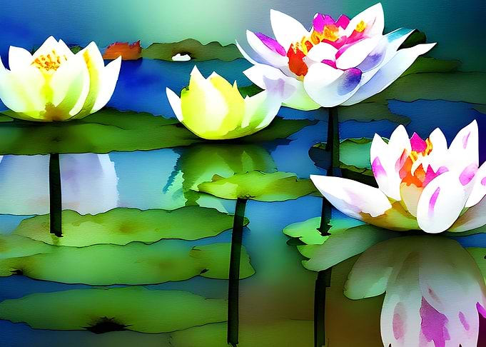 Four Water lilies