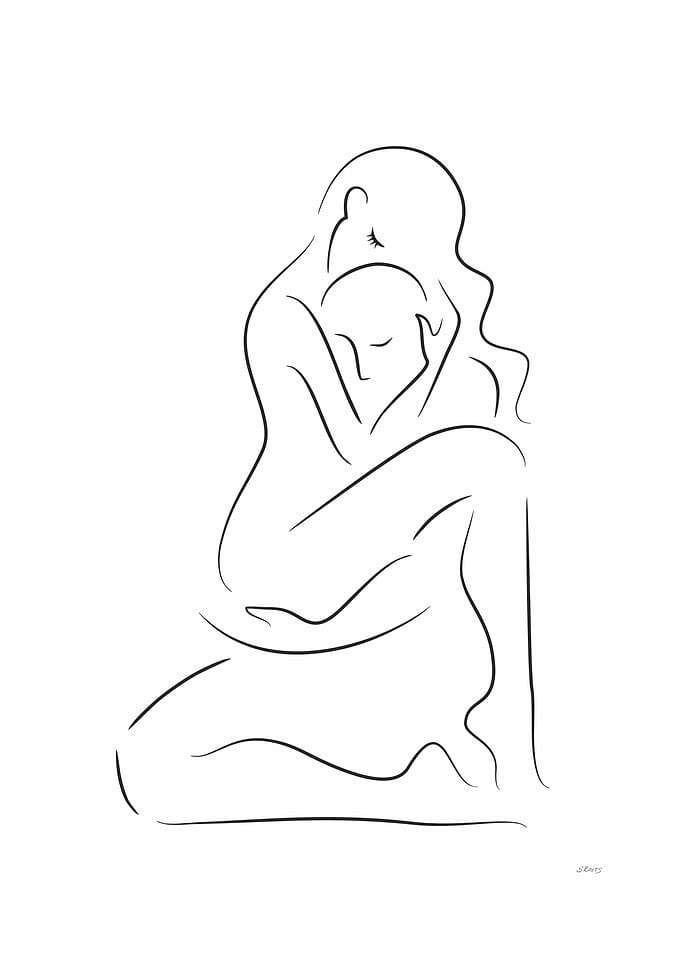 Lovers line drawing