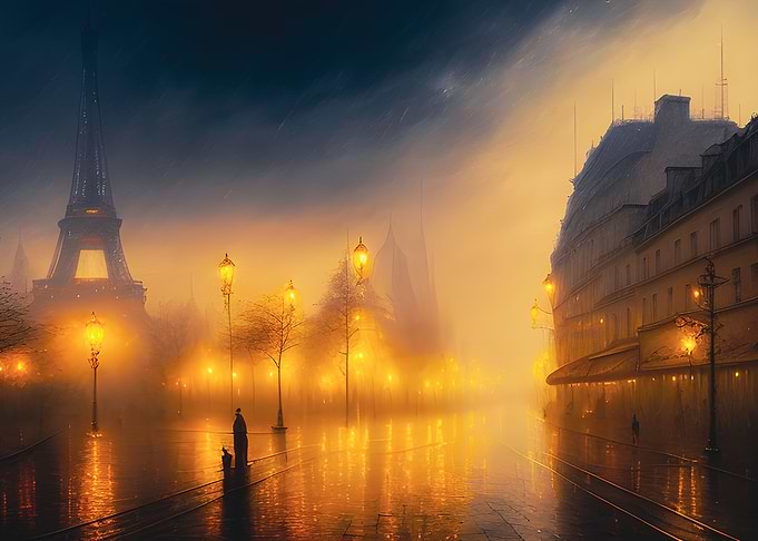 Dark street in the city